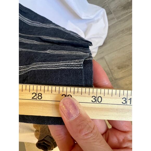 Garnet Hill Sz 4 Classic Blue Striped Linen Trouser Pants - Picture 11 of 11